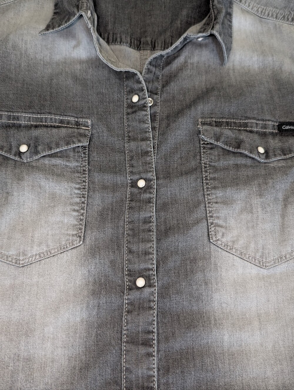 Calvin Klein M Women's Western Denim Snap-Up Shirt / Utility Shacket